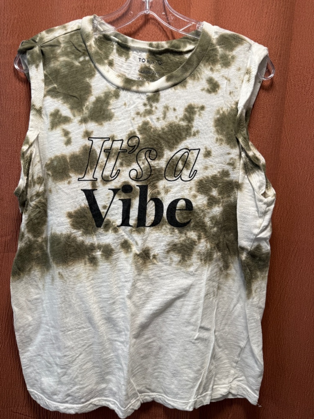 Torrid Classic Fit olive green & cream tank - size 1 (14/16)